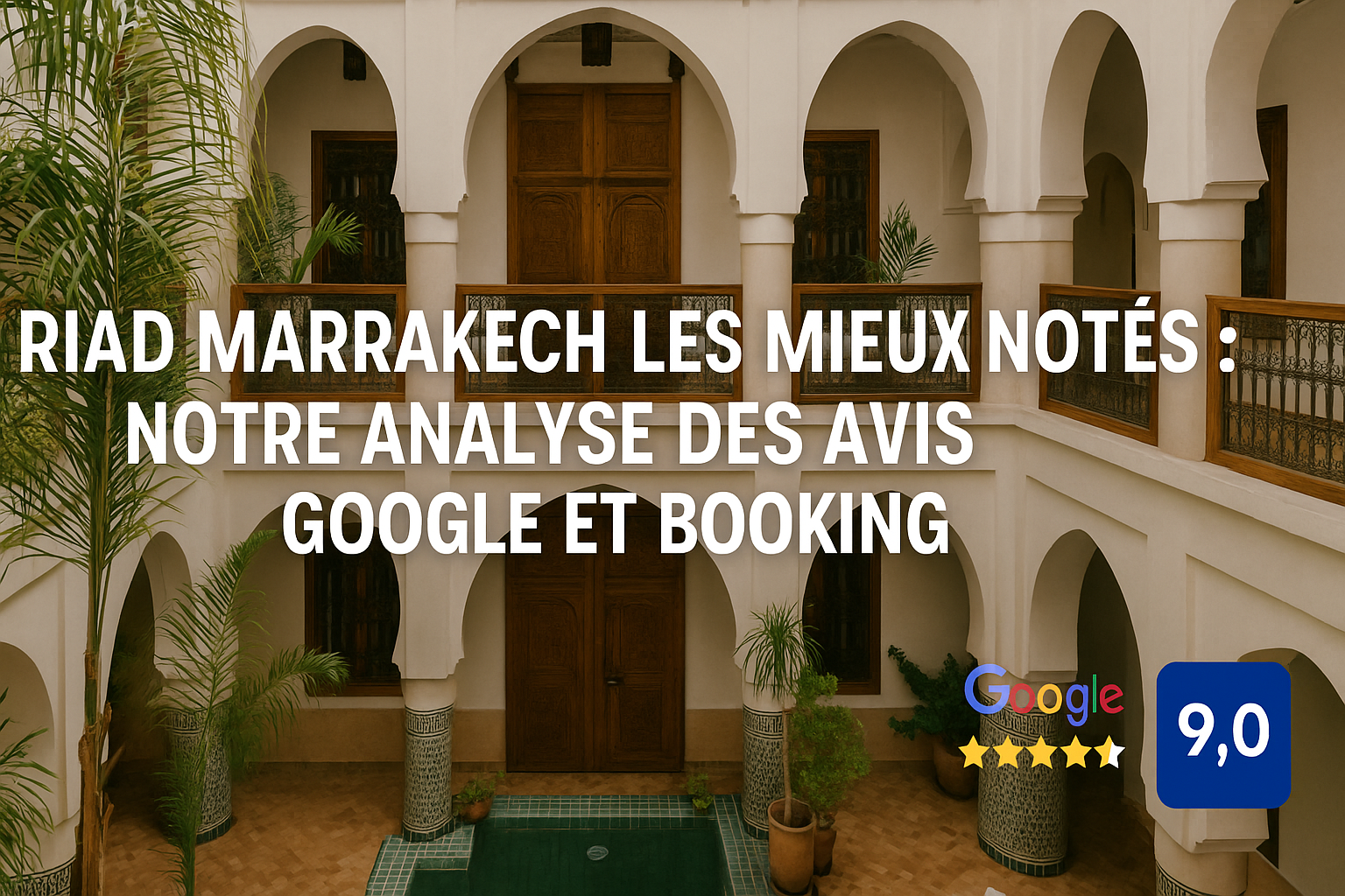 Riad Marrakech les mieux notés : notre analyse des avis Google et Booking